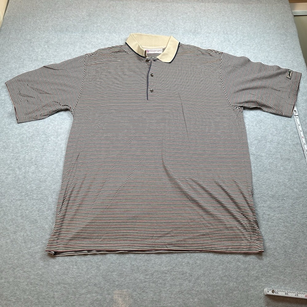 Slazenger Mens XL Striped Polo Shirt Short Sleeve Cotton Multicolor RN 71979